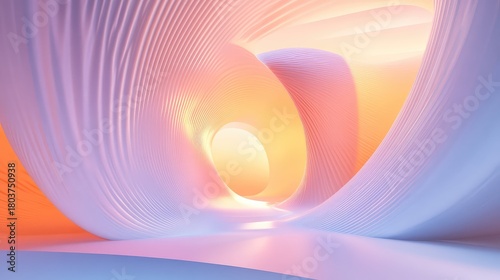 Fototapeta Naklejka Na Ścianę i Meble -  Abstract 3d rendering featuring flowing vibrant tunnel