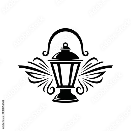 Elegant lantern design with decorative elements and a handle for illumination.