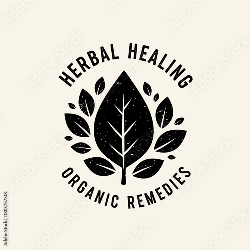 Herbal Healing Organic Remedies logo with central leaf symbol.