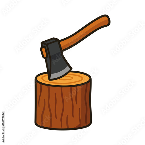 axe on a white background