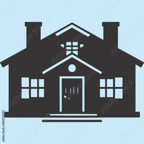 Police Station Building Icon in Outline and Solid Glyph Styles