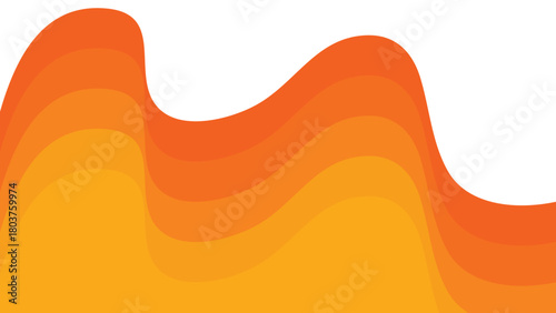 Orange and yellow business wave desktop wallpaper. Abstract Layered Gradient Flow on White Background with Smooth Curves. abstract background vector illustration