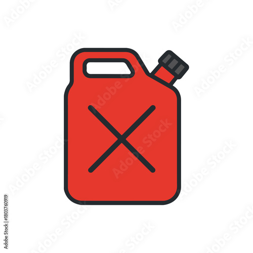 Gasoline Jerrycan Illustration on White Background
