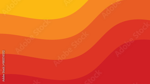 Red and yellow business wave desktop wallpaper. Red, Yellow Wave Bands. Abstract Horizontal Gradient Flow with Smooth Curves on Light Background