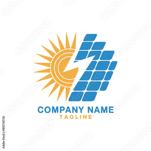 Modern Solar Energy Logo Design