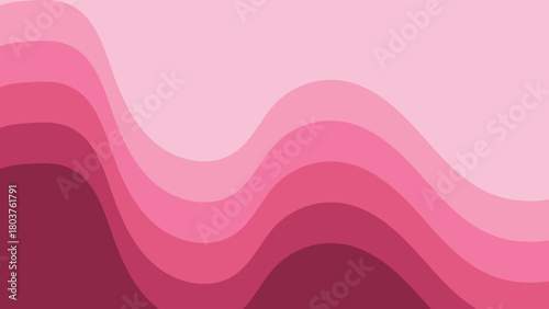 Pink and red business wave desktop wallpaper. Pink, Red Wave Layers. Abstract Horizontal Gradient Flow with Smooth Curves on Light Background