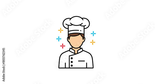 A skilled culinary professional adorned in a traditional chef's hat and uniform.