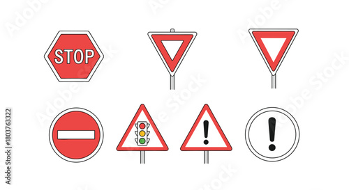 Free Download A collection of various common international traffic signs for road safety and navigation. - GFXLoad