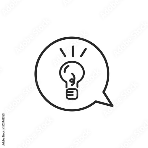 シンプルな豆電球の吹き出しのアイコン