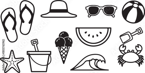 set of summer accessories