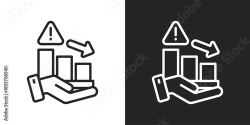 inflation Icon In Black And White Line Style