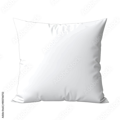A Plain White Square Pillow Renders Clearly Against A White Backdrop Perfect For Customization