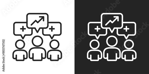 demand Icon In Black And White Line Style