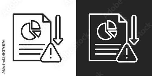 threats Icon In Black And White Line Style