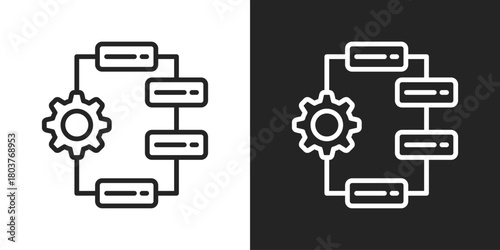 data modelling Icon In Black And White Line Style