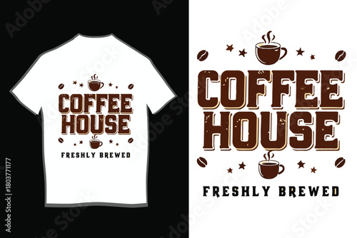 Vintage Coffee House Freshly Brewed T-shirt Design