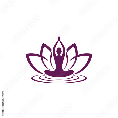 Minimal Yoga Pose Icon Vector