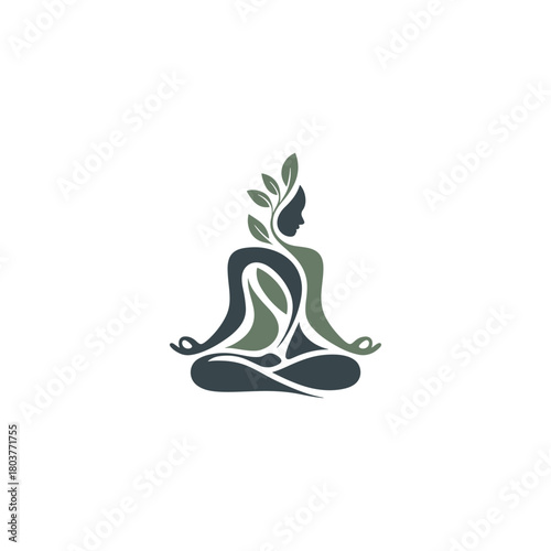 Minimal Yoga Pose Icon Vector