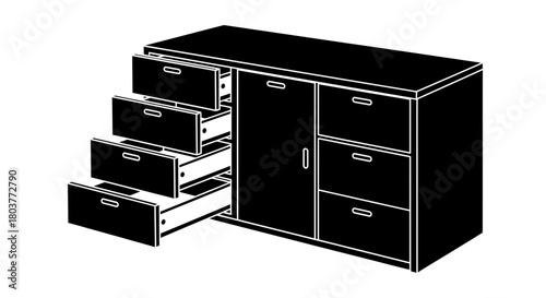Shop black cabinet with drawers storage furniture home office decor