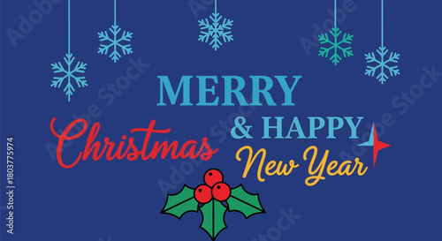 Christmas and new year greetings card holiday season celebration