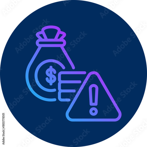Financial risk icon for business risk, website, application, printing, document, poster design, etc