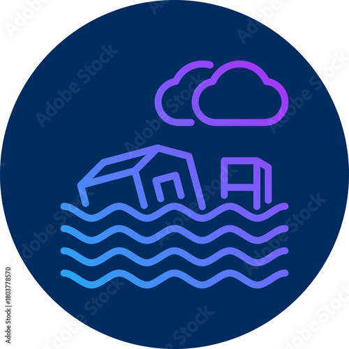 Floods icon for business risk, website, application, printing, document, poster design, etc