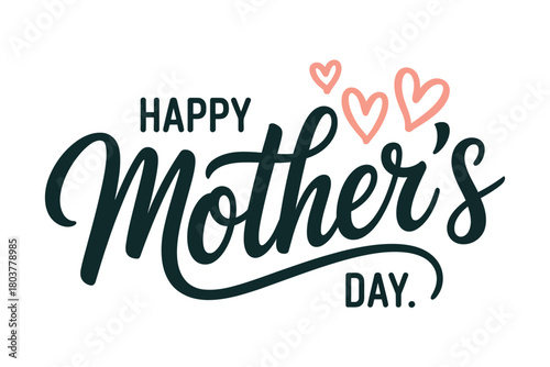 Happy Mother's Day greeting with pink hearts is a special message for a loving mother.