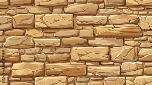 Fine-grained beige stone wall texture with warm tones, clean seamless pattern for modern design and architectural visualization