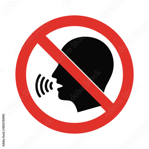 No talking sign prohibiting speech and noise