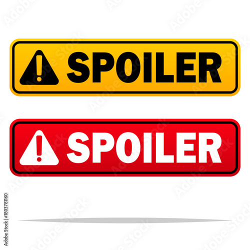 Spoiler label sign vector isolated illustration