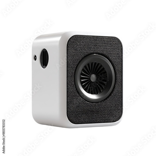 White portable air conditioner isolated on transparent background for personal use