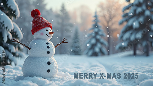 Ein Schneemann im Schnee - Weihnachten 2025