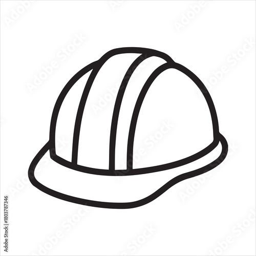 Minimalist hard hat vector icon