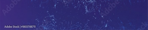 A dark blue background with abstract white lines resembling a network or constellation