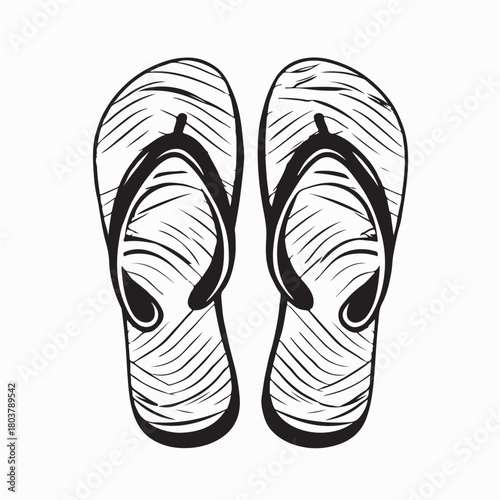 Summer Flip Flops Logo Design Vector isolated on white background