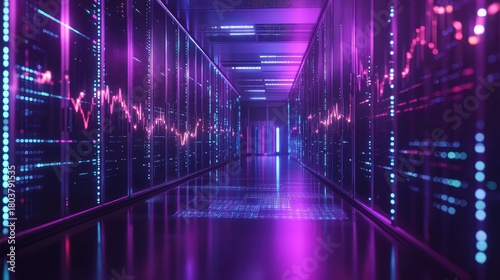 Wallpaper Mural Futuristic data center managing big data and financial market analytics Torontodigital.ca