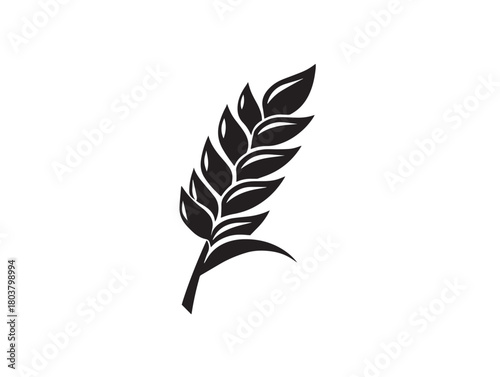 Barley icon vector illustration solid black white background grain