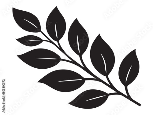 Branch icon vector illustration solid black white background tree