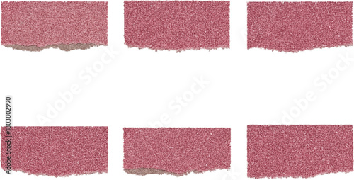 Torn Textured Paper Pieces Collage Set in Various Shades of Red