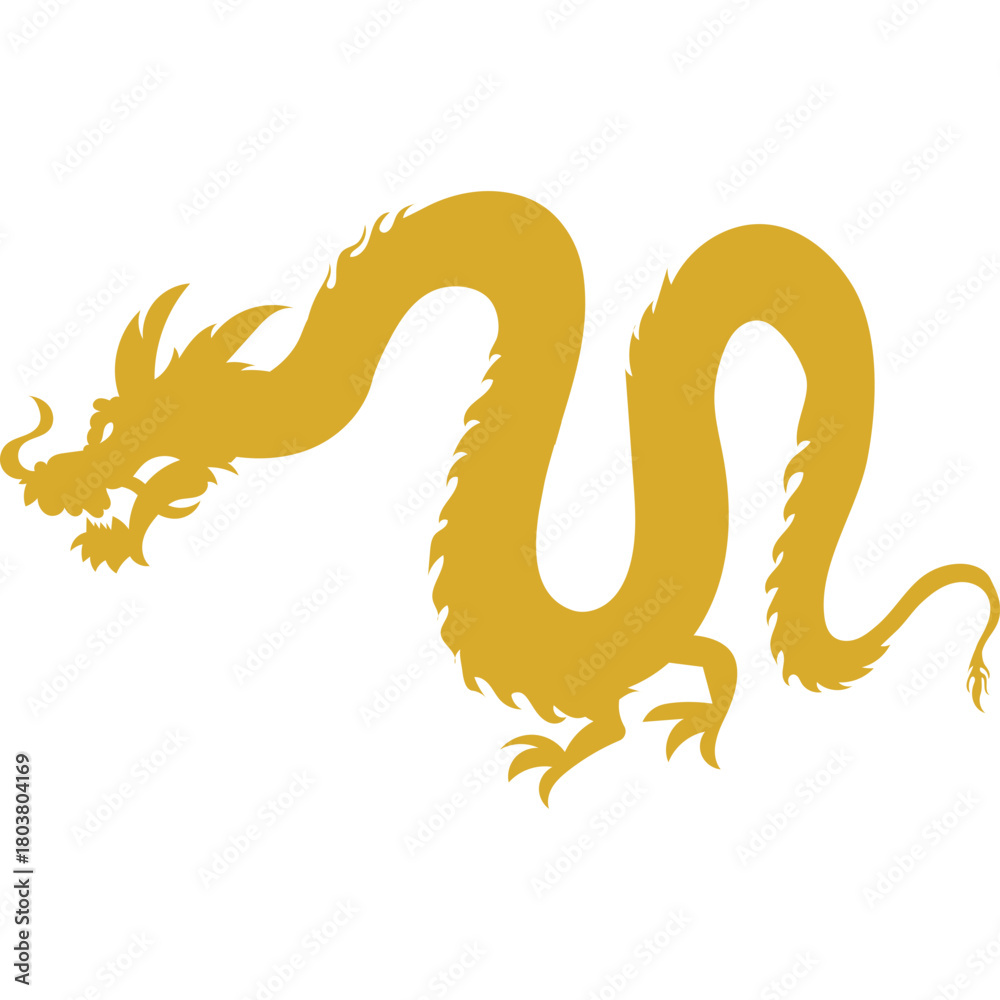 Fototapeta premium Chinese Dragon Mythical Silhouette