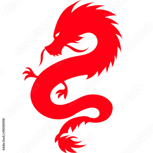 Chinese Dragon Mythical Silhouette