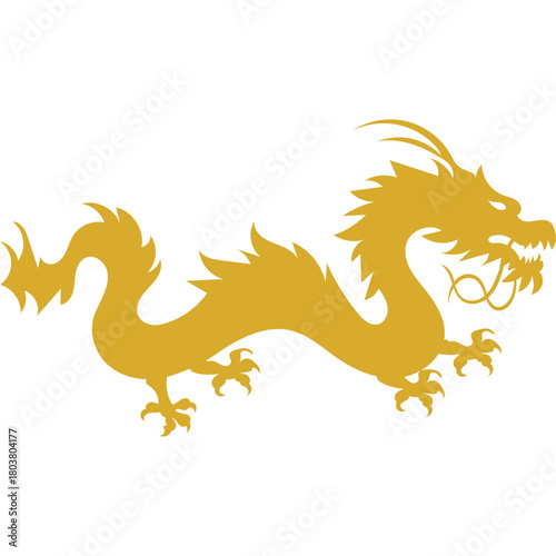 Chinese Dragon Mythical Silhouette