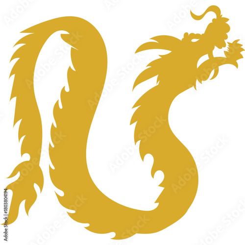 Chinese Dragon Mythical Silhouette