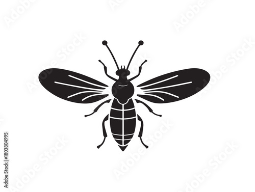 Firefly icon vector illustration solid black white background insect design