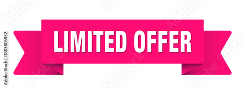 limited offer ribbon isolated on transparent background. limited offer ribbon