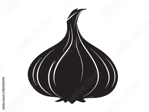 Garlic icon vector illustration solid black on a white background