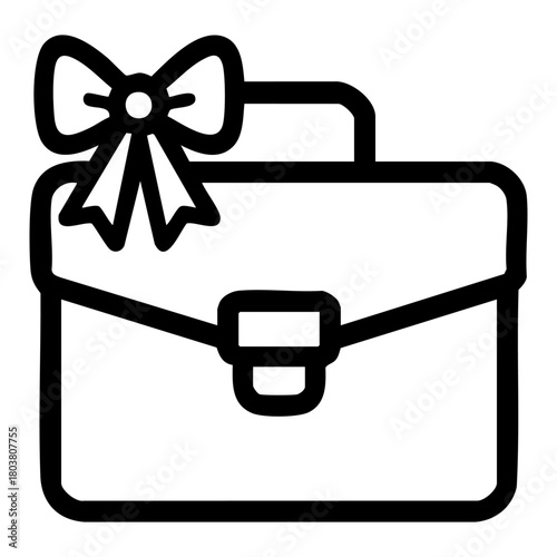 briefcase or attaché case with a celebratory ribbon