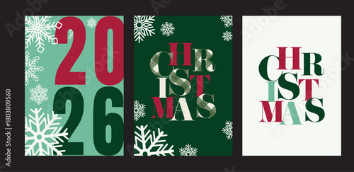 Christmas cards 2026 new years pattern