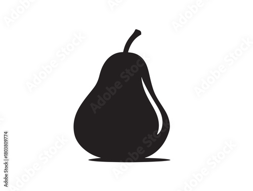 Pear silhouette icon vector illustration solid black white background fresh produce