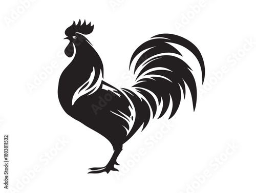 Rooster icon vector illustration solid black white background weather vane
